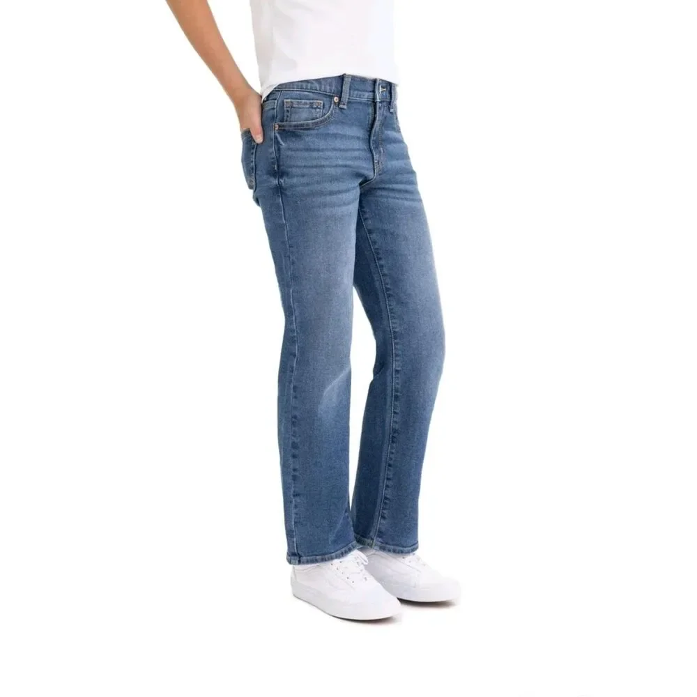 Jordache Girls High Rise Baggy Straight Jean, Size 16 Stretch Medium Enzyme